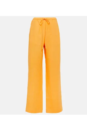 Nanushka Pantalones rectos de lino