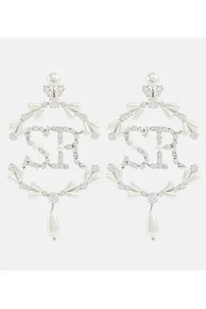 Simone Rocha Pendientes de perlas con cristales