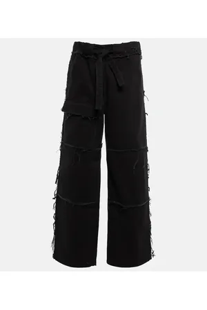 DRIES VAN NOTEN Jeans anchos desgastados de tiro alto