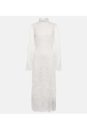 GALVAN Vestido de novia midi Borghese de encaje