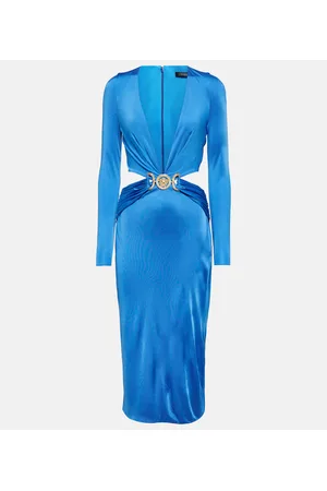 VERSACE Vestido midi Medusa Biggie de satén