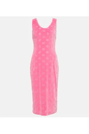 Dolce & Gabbana Vestido midi DG en jersey de algodón