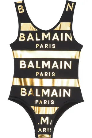 Balmain Bañador a rayas con logo