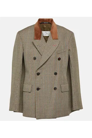 Maison Margiela Blazer de lana de pata de gallo