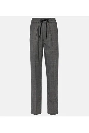 Marant Etoile Pantalones Priska de lana a cuadros