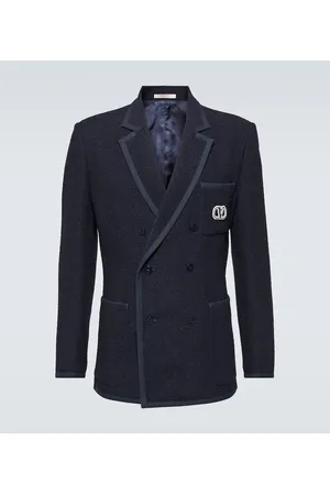 VALENTINO Blazer cruzado de lana bouclé con VLogo Signature