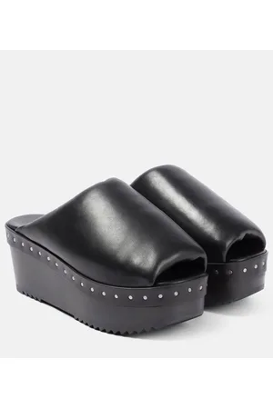 Rick Owens Sandalias de piel con plataforma