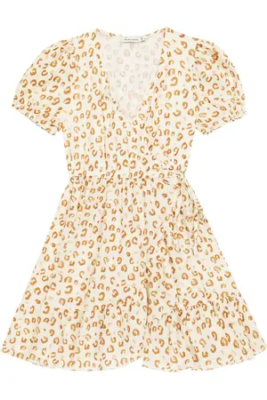 The New Society Vestido wrap de algodón de leopardo