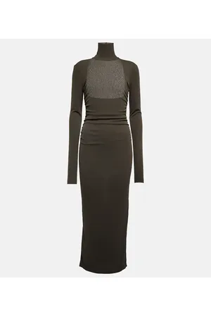 Nanushka Vestido midi de cuello alto
