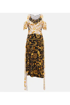 Marine Serre Vestido midi estampado