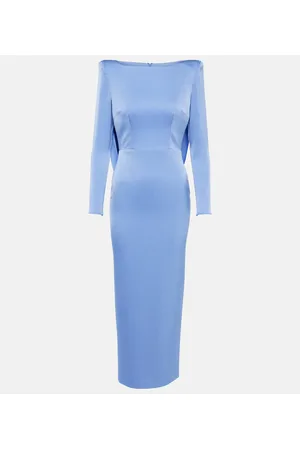 ALEX PERRY Vestido midi drapeado de crepé satén