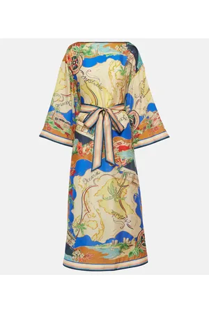 ZIMMERMANN Vestido midi Alight de seda estampado