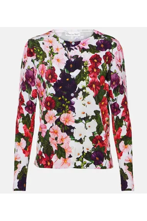 Oscar de la Renta Cárdigan de mezcla de algodón floral