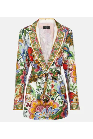 Etro Chaqueta de seda floral