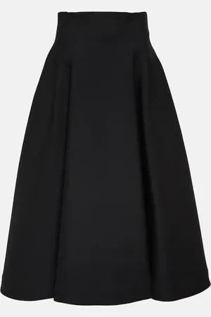 Bottega Veneta Falda midi de lana plisada