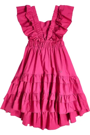 MONNALISA Vestido en popelín de algodón con volantes
