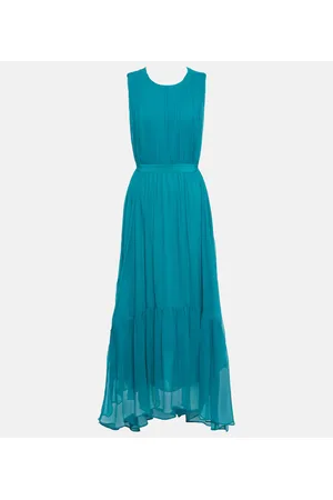 ULLA JOHNSON Vestido midi Sarai de chifón de seda
