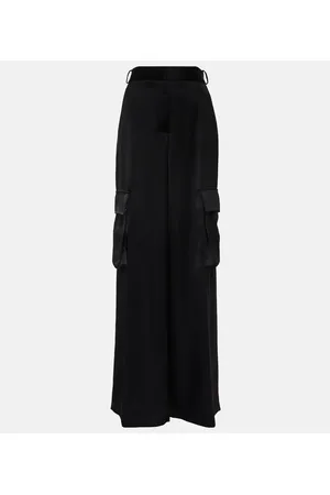 VERSACE Pantalones cargo de satén anchos