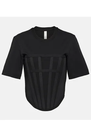 DION LEE Camiseta Corset en jersey de algodón
