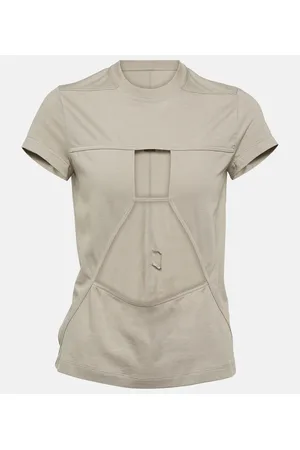 Rick Owens Camiseta de algodón con aberturas