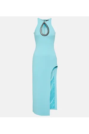 DAVID KOMA Vestido midi con aberturas adornado