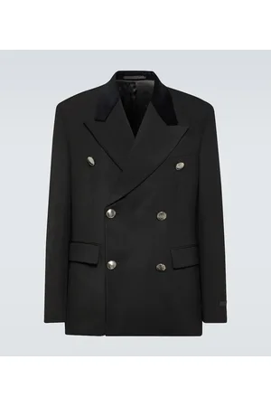 Prada Chaqueta de traje cruzada de lana virgen