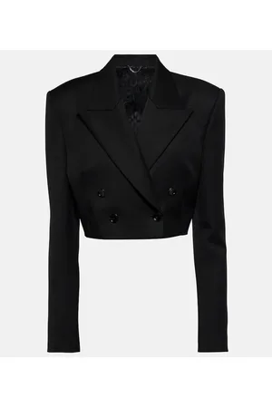 MAGDA BUTRYM Blazer cruzado de lana cropped