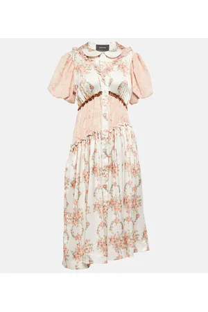 Simone Rocha Vestido midi de patchwork floral