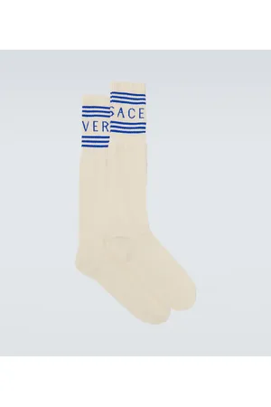 VERSACE Calcetines en mezcla de algodón con logo