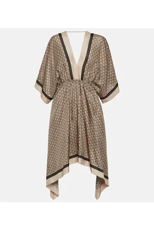 Brunello Cucinelli Caftán de seda estampado