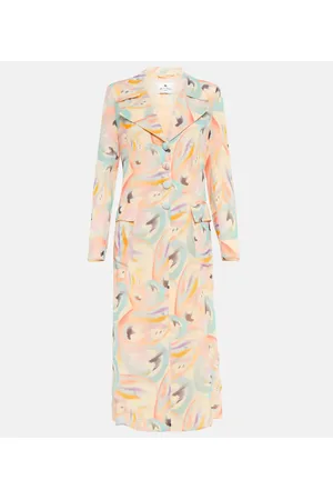 Etro Abrigo de seda con estampado