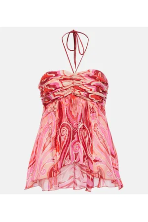 Etro Top en mezcla de seda con cuello halter