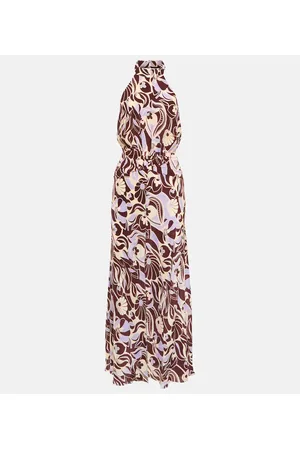 RIXO London Vestido Kendra de seda con cuello halter
