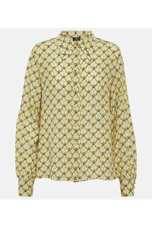 Etro Camisa de crepé de china de seda floral