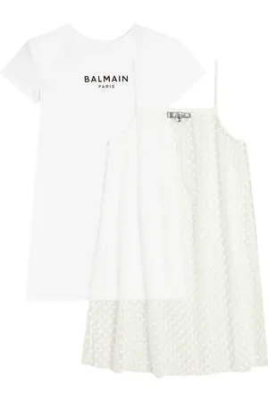 Balmain Vestido de algodón con lunares