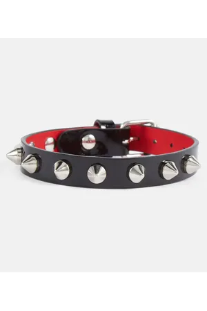 Christian Louboutin Brazalete Loubilink de piel adornado