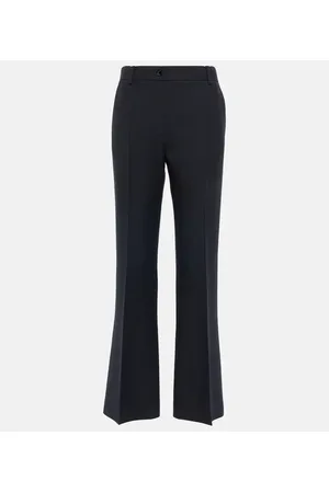VALENTINO Pantalones de lana y seda de tiro alto