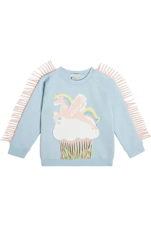 Stella McCartney Sudadera de algodón estampada con flecos