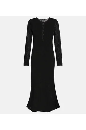 Tom Ford Vestido largo de punto metalizado