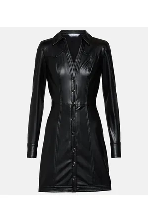 VERONICA BEARD Vestido camisero Garrett de piel sintética