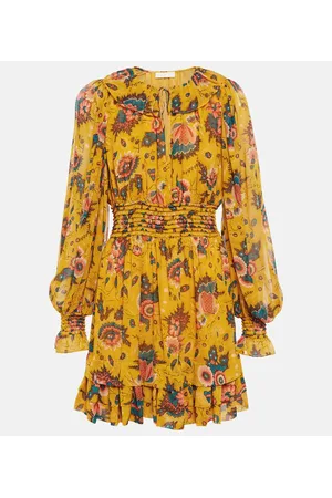 ULLA JOHNSON Vestido corto Adara de chifón de seda