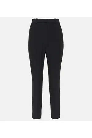 Alexander McQueen Pantalones tapered de crepé de tiro alto