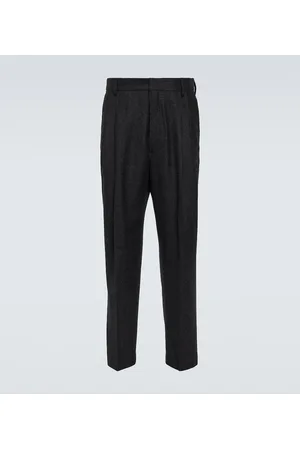 DRIES VAN NOTEN Pantalones tapered en franela de lana