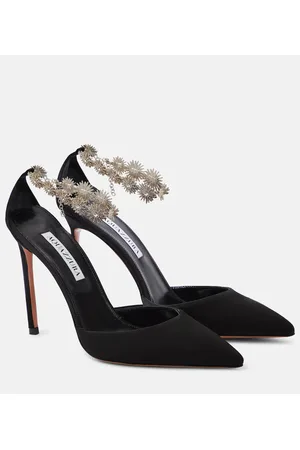 Aquazzura Salones Comet de lona adornados