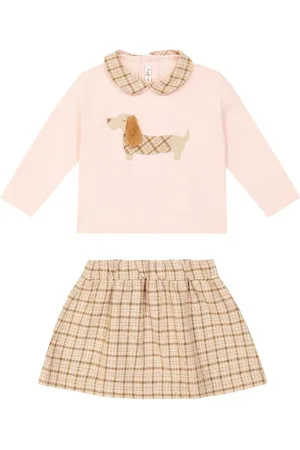 Il gufo Bebé - set de top y falda de algodón