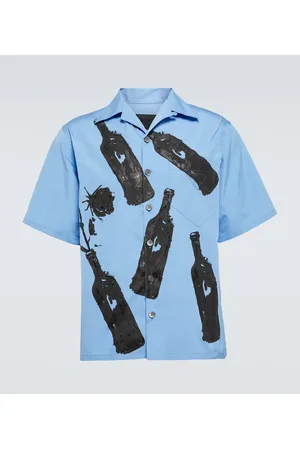 Prada Camisa bowling de algodón estampada