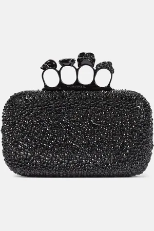 Alexander McQueen Clutch Knuckle de piel con cristales
