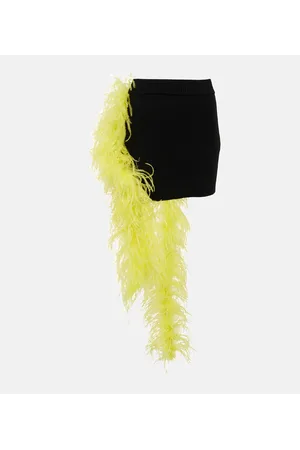 The Attico Minifalda de punto con pluma