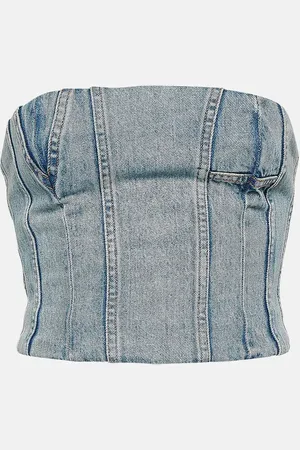 AMIRI Top bustier Ma en denim con paneles