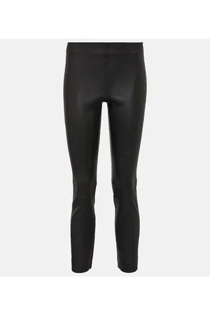 Vince Pantalones ajustados cropped de piel